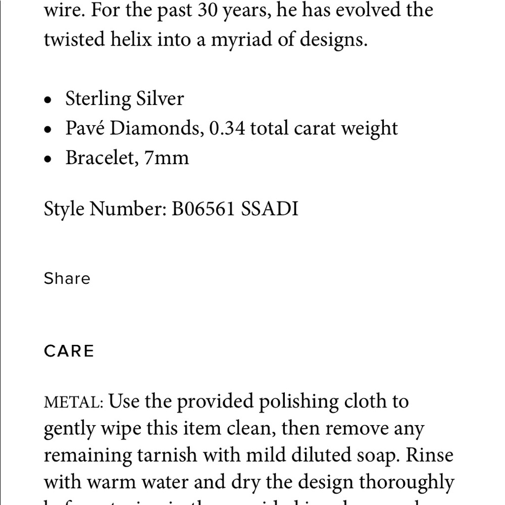 David Yurman Silver Cable Bracelet with Diamonds - Picture 2 of 7